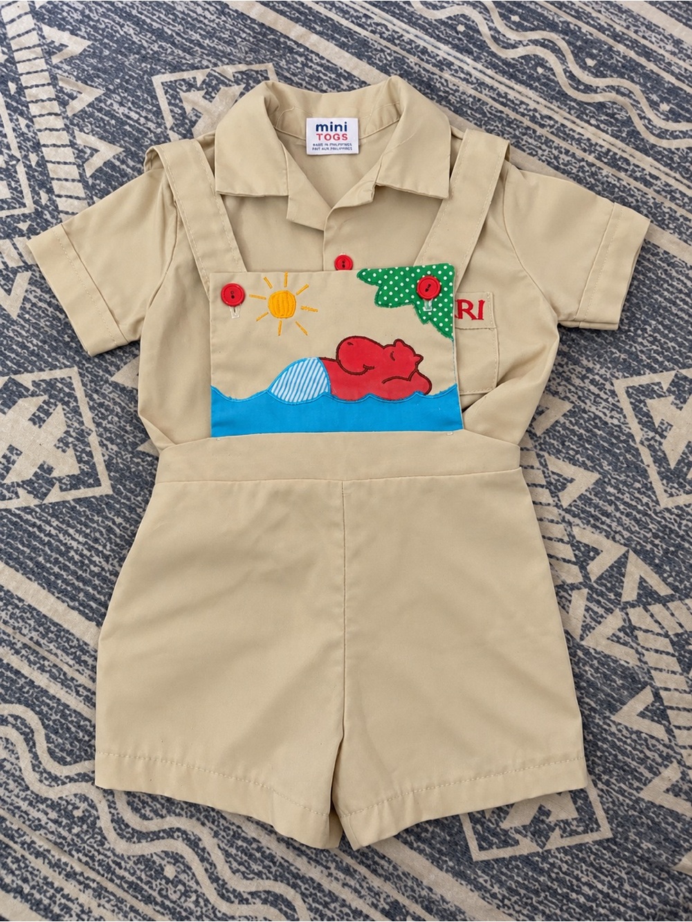 Vintage Mini Togs Safari 2pc Set 18M Baby Toddler Costume